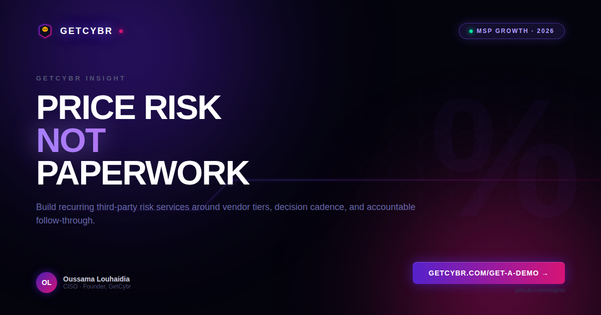MSP practice lead reviewing tiered vendor risk portfolios, delivery capacity, and recurring service margins