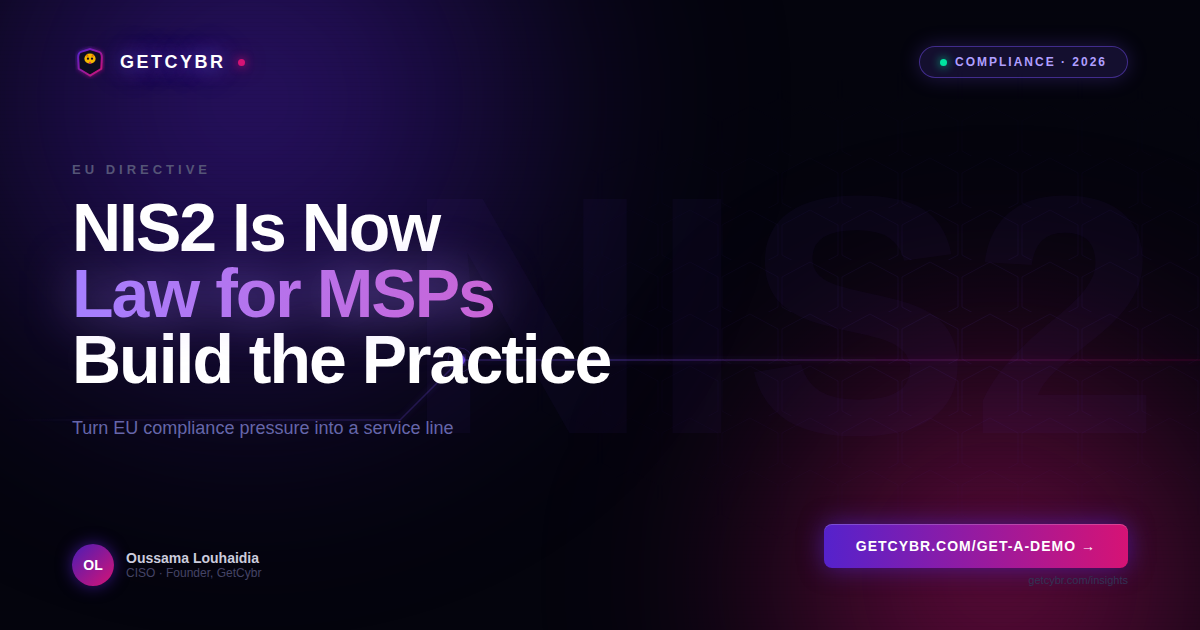 MSP building a NIS2 compliance service line under the EU Directive